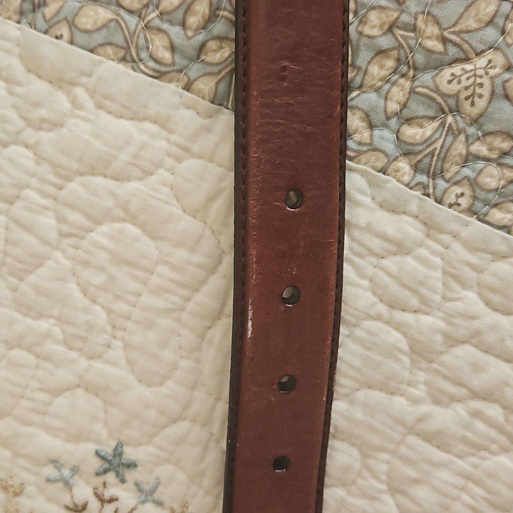 Vintage Genuine Leather Men's Belt With Cord Braids Size 34 - Picture 12 of 12